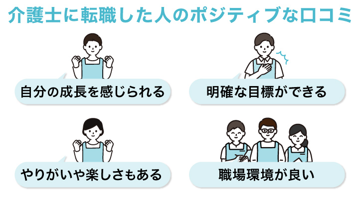 介護士に転職した人のポジティブな口コミ